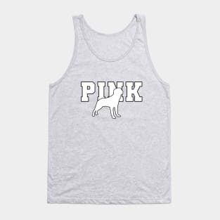 Pink College White Tank Top